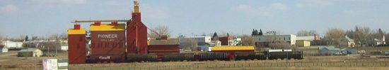Railway sidings and Grain Silos in Saskatchewan