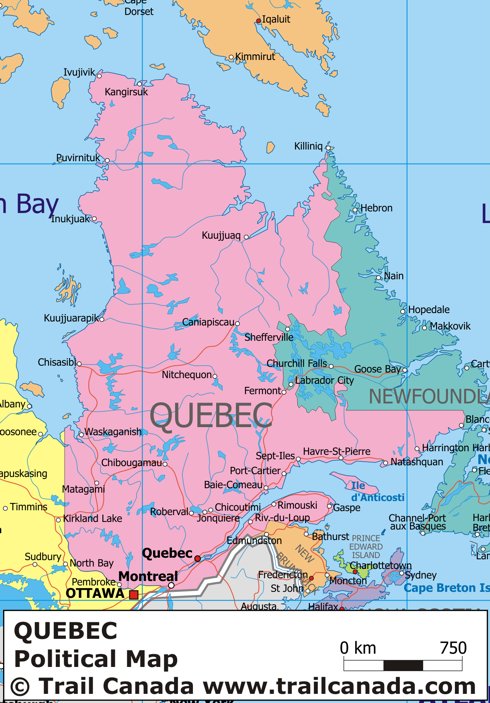 Political Map of Quebec